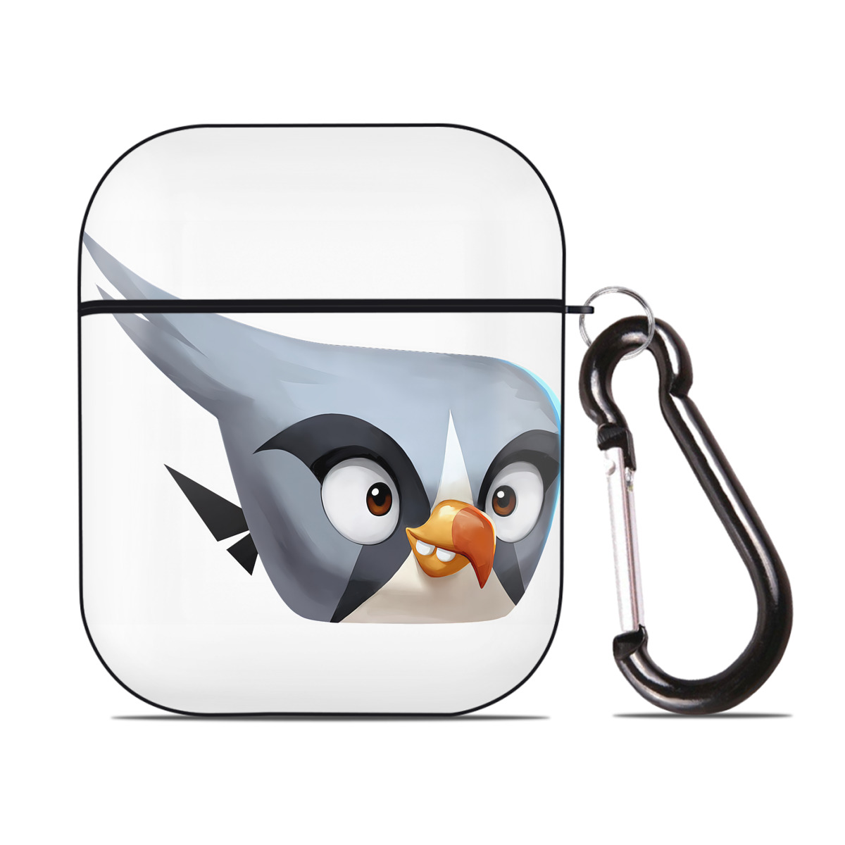 （画像用） Angry Birds アングリーバード AirPods 第2世代保護ケース ハードシェル ブラック 耐衝撃・防指紋・カラビナ付き