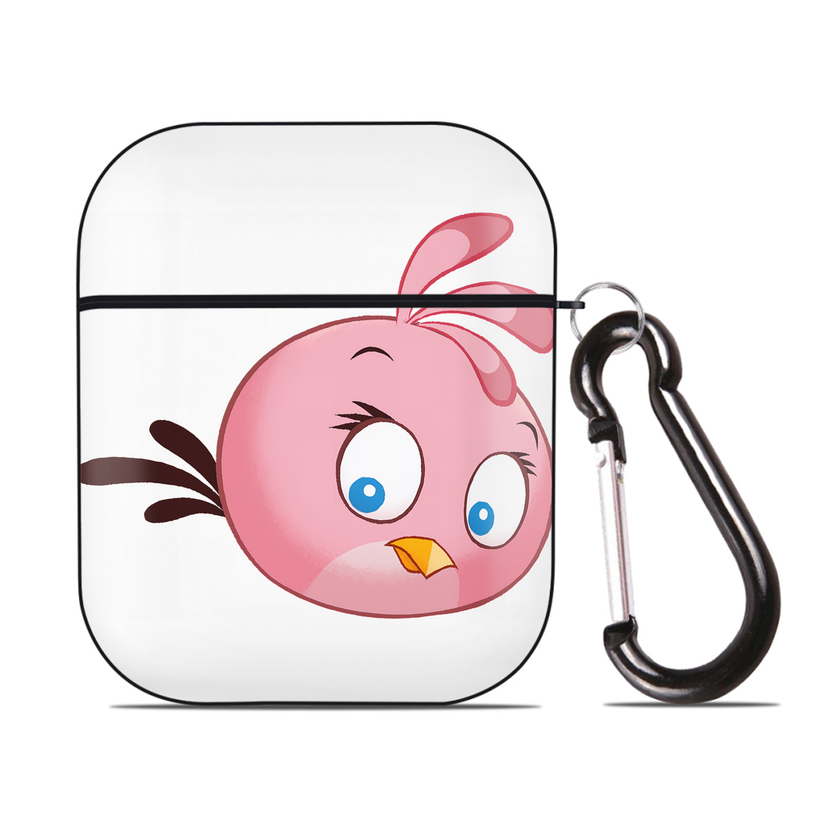 （画像用） Angry Birds アングリーバード AirPods 第2世代保護ケース ハードシェル ブラック 耐衝撃・防指紋・カラビナ付き