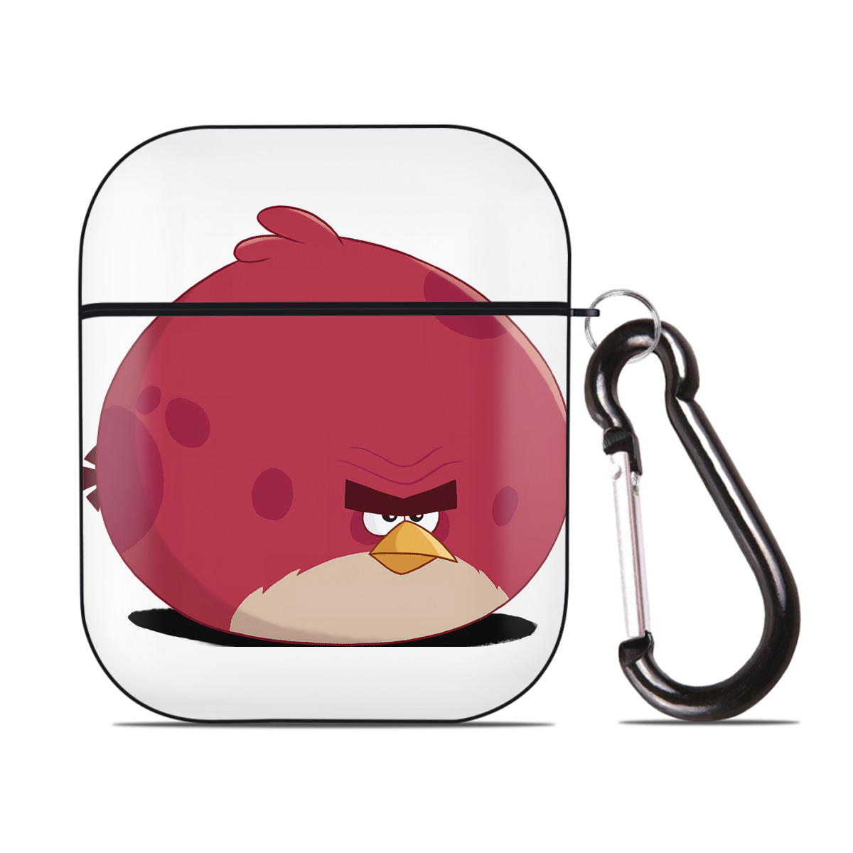 （画像用） Angry Birds アングリーバード AirPods 第2世代保護ケース ハードシェル ブラック 耐衝撃・防指紋・カラビナ付き