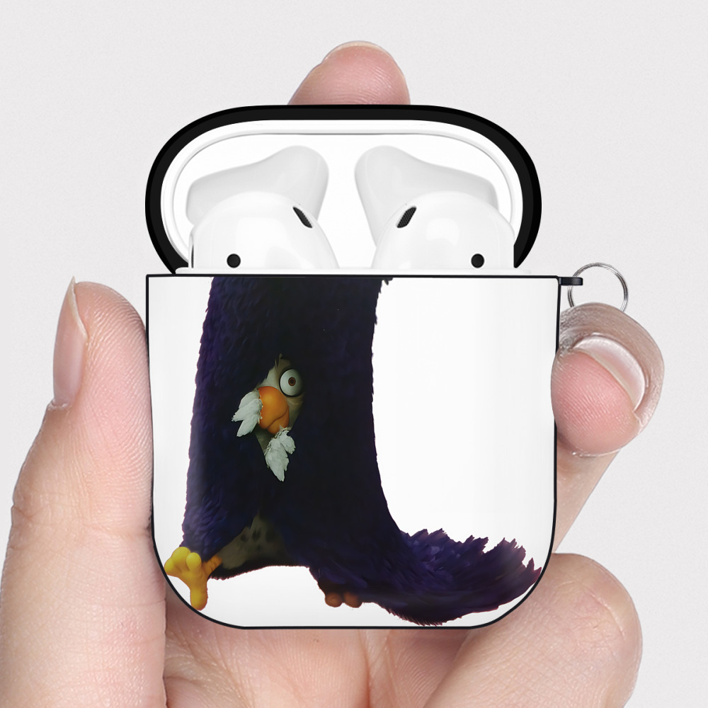 （画像用） Angry Birds アングリーバード AirPods 第2世代保護ケース ハードシェル ブラック 耐衝撃・防指紋・カラビナ付き