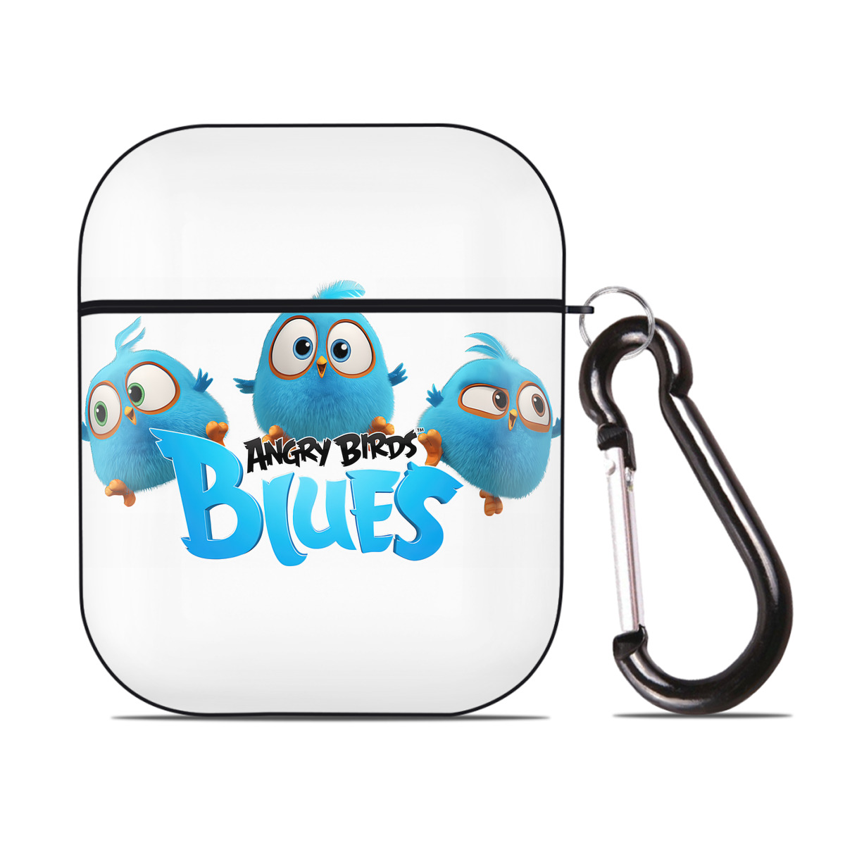 （画像用） Angry Birds アングリーバード AirPods 第2世代保護ケース ハードシェル ブラック 耐衝撃・防指紋・カラビナ付き