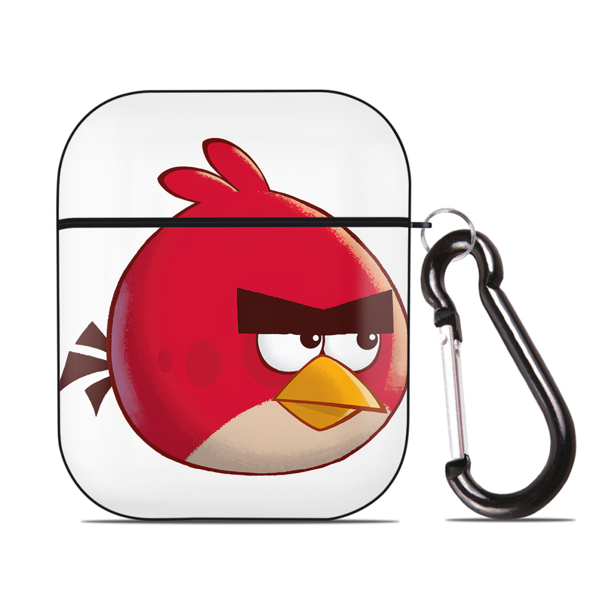 （画像用） Angry Birds アングリーバード AirPods 第2世代保護ケース ハードシェル ブラック 耐衝撃・防指紋・カラビナ付き