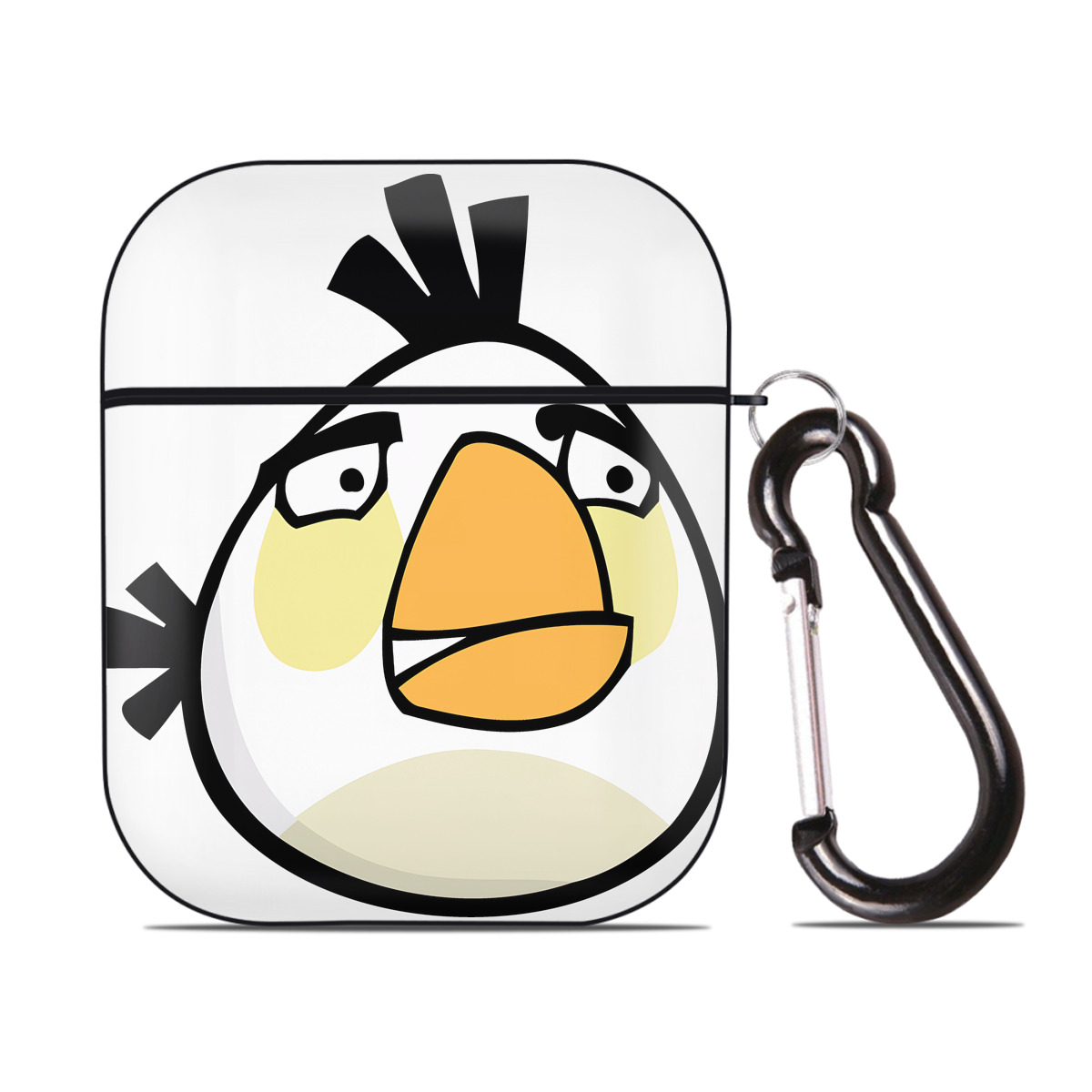 （画像用） Angry Birds アングリーバード AirPods 第2世代保護ケース ハードシェル ブラック 耐衝撃・防指紋・カラビナ付き