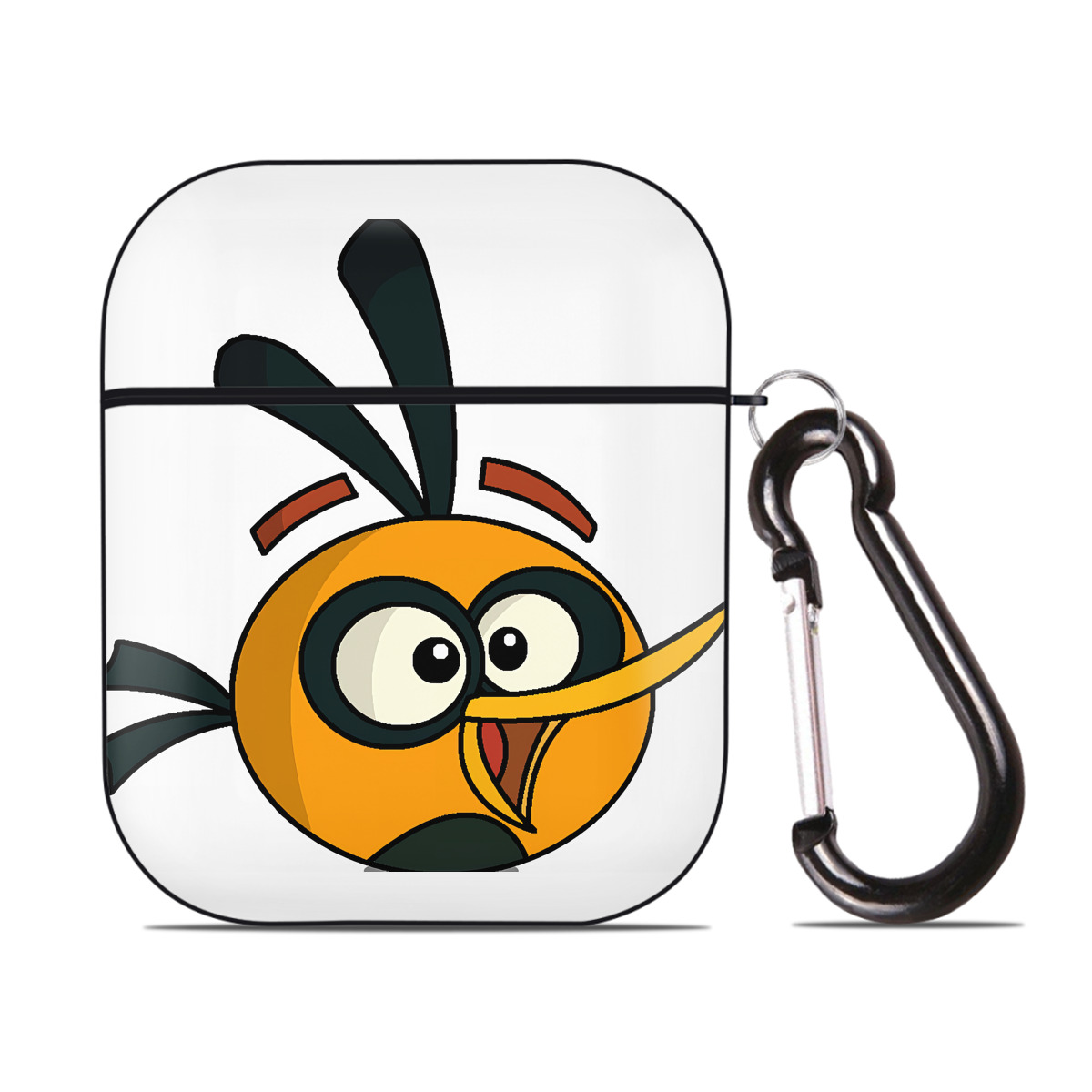 （画像用） Angry Birds アングリーバード AirPods 第2世代保護ケース ハードシェル ブラック 耐衝撃・防指紋・カラビナ付き