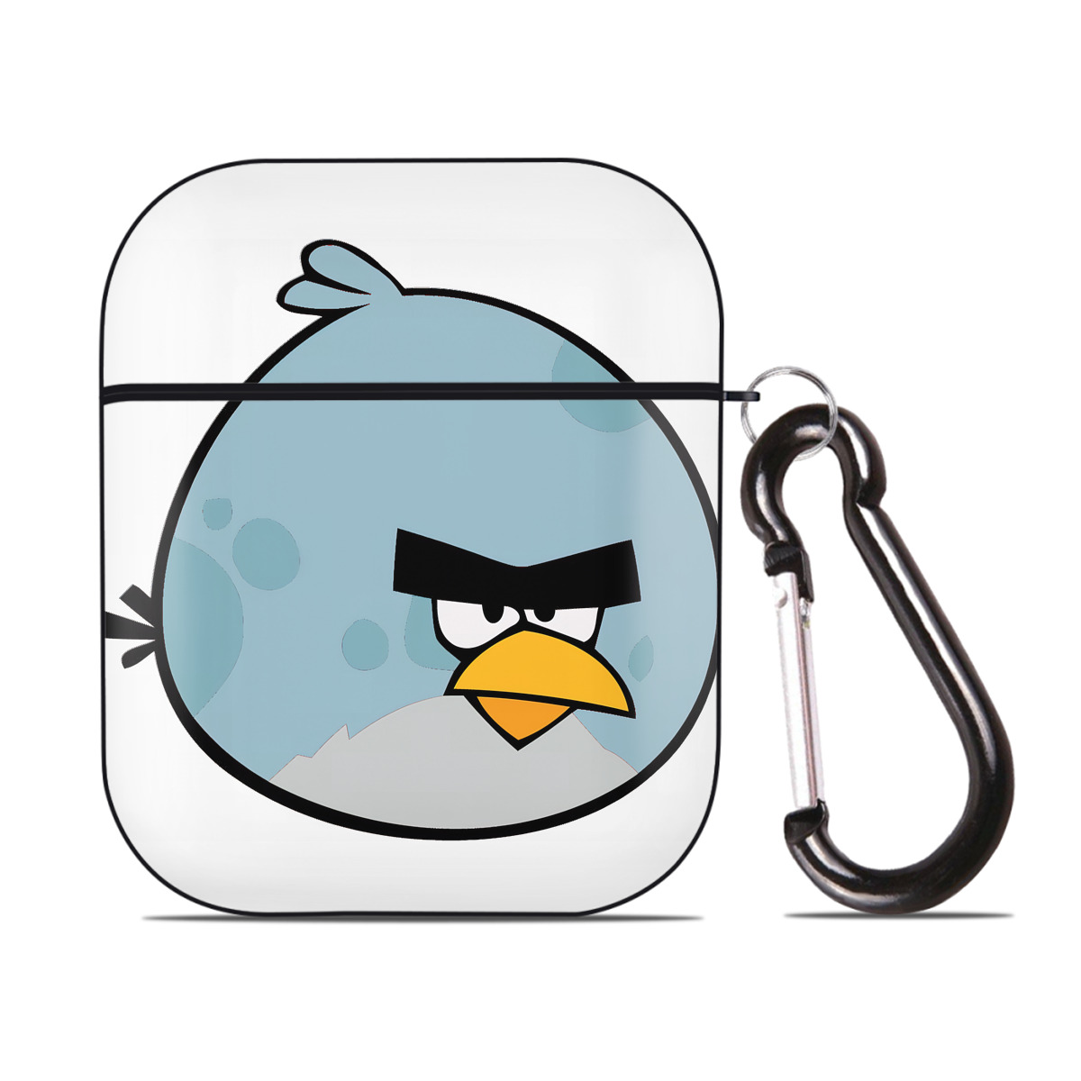 （画像用） Angry Birds アングリーバード AirPods 第2世代保護ケース ハードシェル ブラック 耐衝撃・防指紋・カラビナ付き