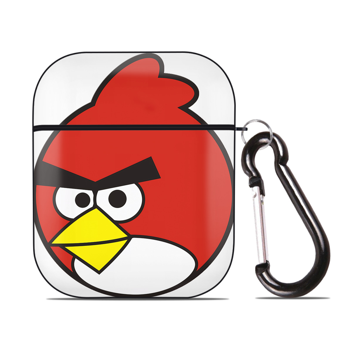 （画像用） Angry Birds アングリーバード AirPods 第2世代保護ケース ハードシェル ブラック 耐衝撃・防指紋・カラビナ付き