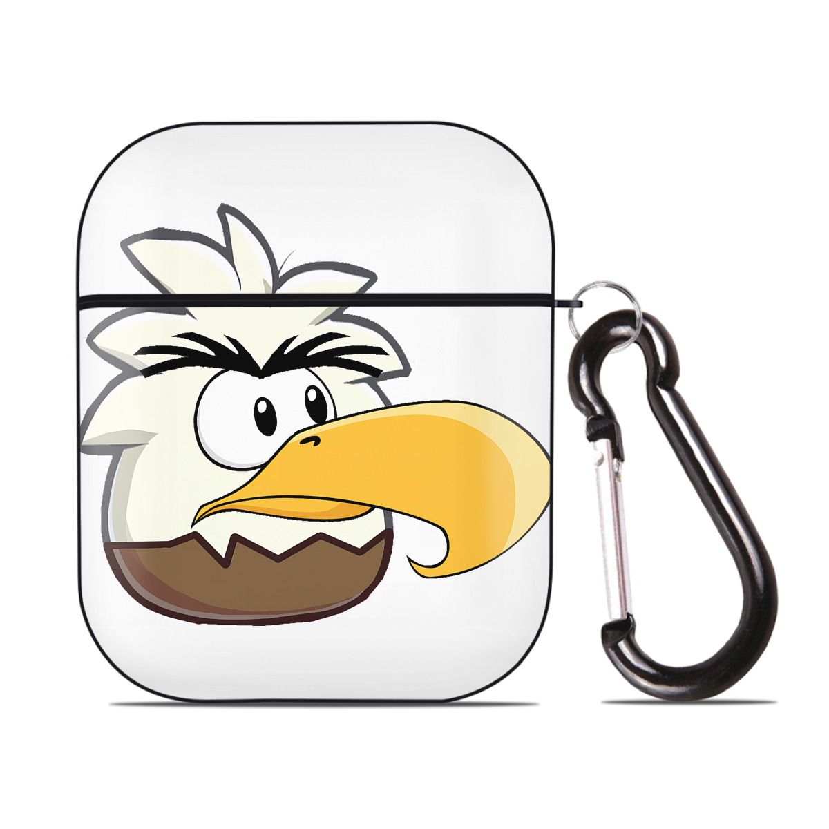 （画像用） Angry Birds アングリーバード AirPods 第2世代保護ケース ハードシェル ブラック 耐衝撃・防指紋・カラビナ付き