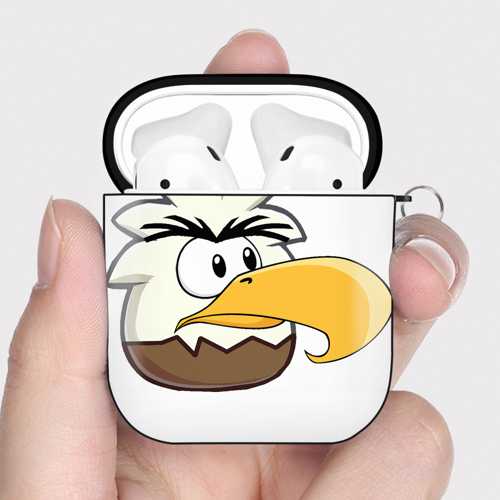 （画像用） Angry Birds アングリーバード AirPods 第2世代保護ケース ハードシェル ブラック 耐衝撃・防指紋・カラビナ付き