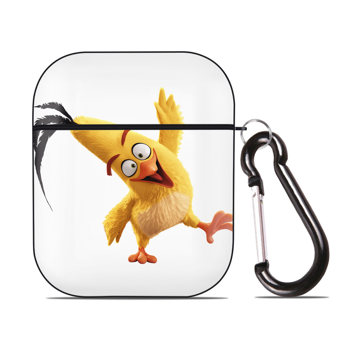 （画像用） Angry Birds アングリーバード AirPods 第2世代保護ケース ハードシェル ブラック 耐衝撃・防指紋・カラビナ付き