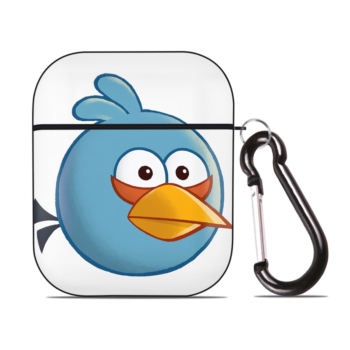 （画像用） Angry Birds アングリーバード AirPods 第2世代保護ケース ハードシェル ブラック 耐衝撃・防指紋・カラビナ付き