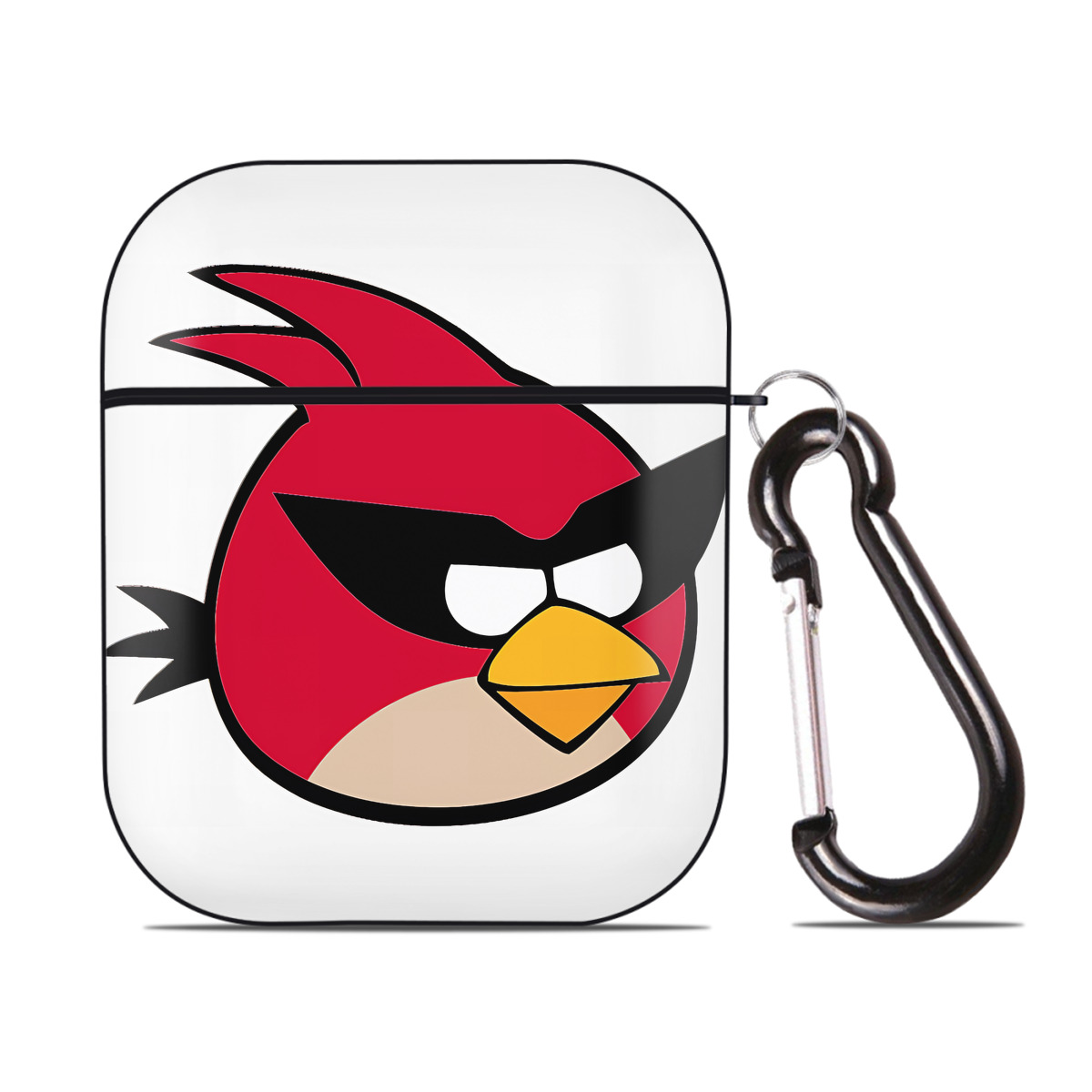 （画像用） Angry Birds アングリーバード AirPods 第2世代保護ケース ハードシェル ブラック 耐衝撃・防指紋・カラビナ付き
