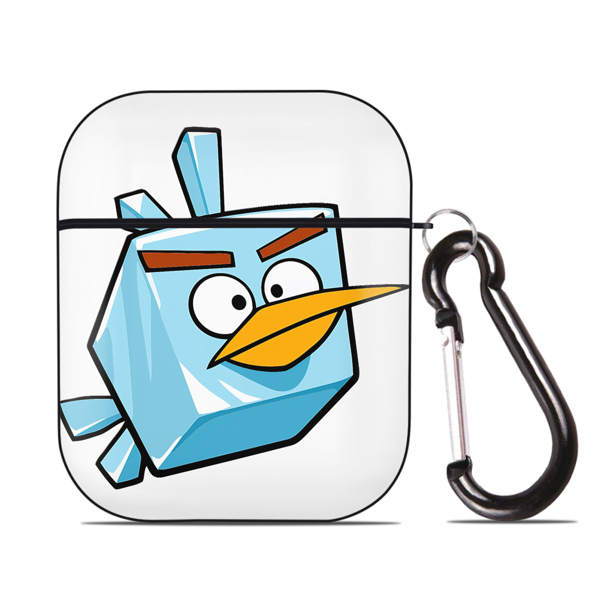 （画像用） Angry Birds アングリーバード AirPods 第2世代保護ケース ハードシェル ブラック 耐衝撃・防指紋・カラビナ付き