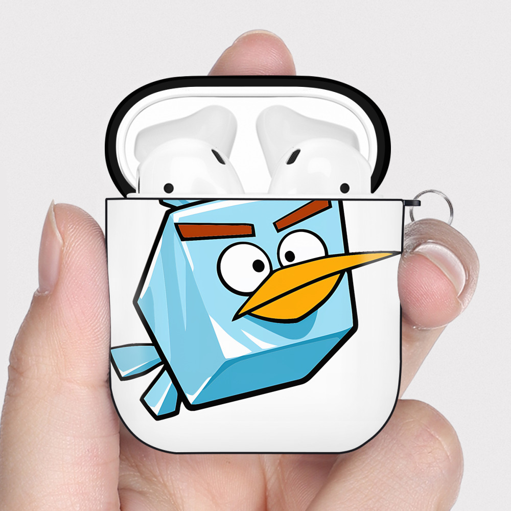（画像用） Angry Birds アングリーバード AirPods 第2世代保護ケース ハードシェル ブラック 耐衝撃・防指紋・カラビナ付き