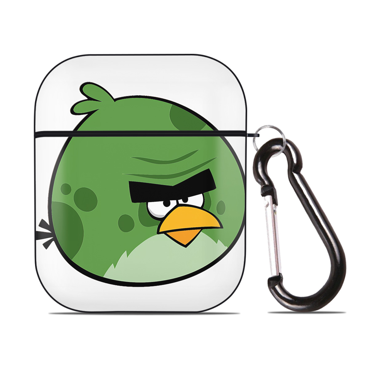 （画像用） Angry Birds アングリーバード AirPods 第2世代保護ケース ハードシェル ブラック 耐衝撃・防指紋・カラビナ付き