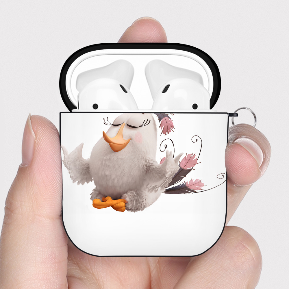 （画像用） Angry Birds アングリーバード AirPods 第2世代保護ケース ハードシェル ブラック 耐衝撃・防指紋・カラビナ付き