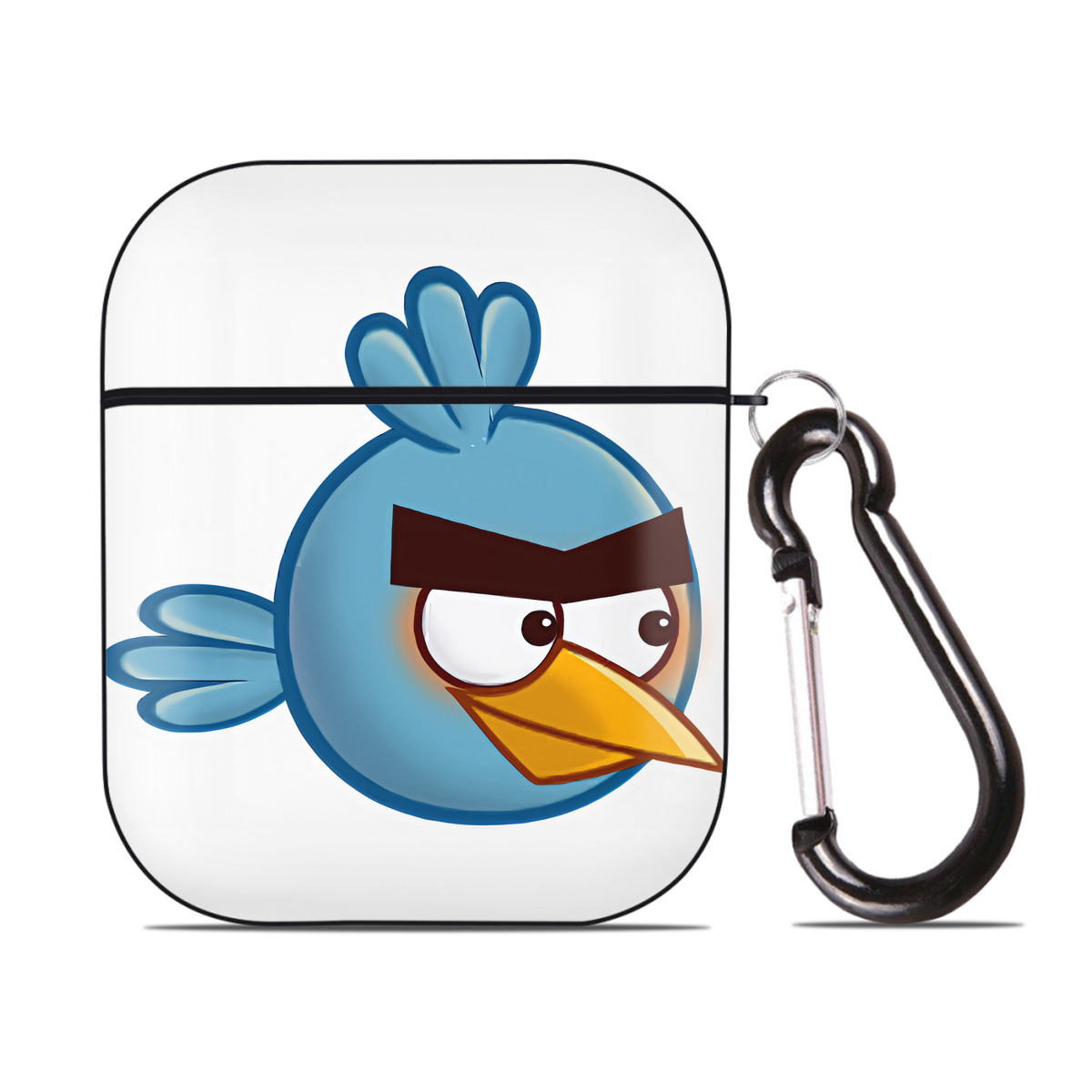 （画像用） Angry Birds アングリーバード AirPods 第2世代保護ケース ハードシェル ブラック 耐衝撃・防指紋・カラビナ付き
