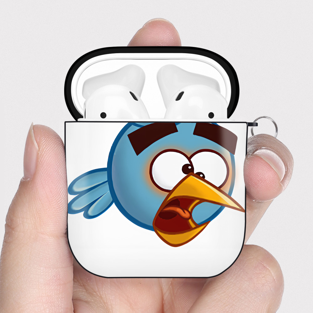 （画像用） Angry Birds アングリーバード AirPods 第2世代保護ケース ハードシェル ブラック 耐衝撃・防指紋・カラビナ付き