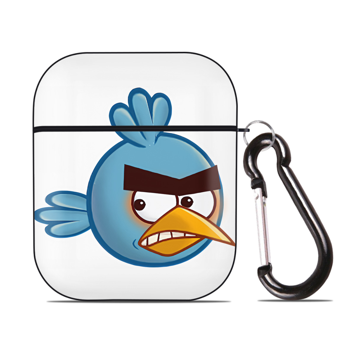 （画像用） Angry Birds アングリーバード AirPods 第2世代保護ケース ハードシェル ブラック 耐衝撃・防指紋・カラビナ付き