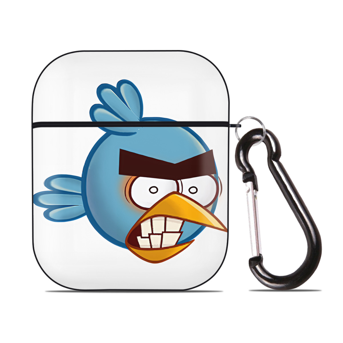 （画像用） Angry Birds アングリーバード AirPods 第2世代保護ケース ハードシェル ブラック 耐衝撃・防指紋・カラビナ付き