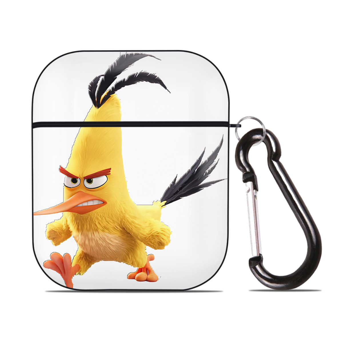 （画像用） Angry Birds アングリーバード AirPods 第2世代保護ケース ハードシェル ブラック 耐衝撃・防指紋・カラビナ付き