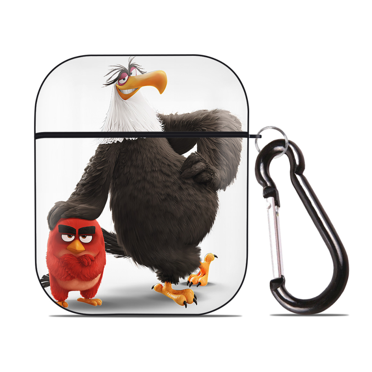 （画像用） Angry Birds アングリーバード AirPods 第2世代保護ケース ハードシェル ブラック 耐衝撃・防指紋・カラビナ付き