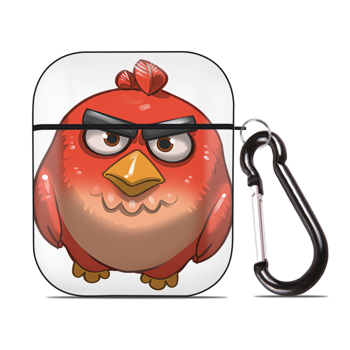 （画像用） Angry Birds アングリーバード AirPods 第2世代保護ケース ハードシェル ブラック 耐衝撃・防指紋・カラビナ付き
