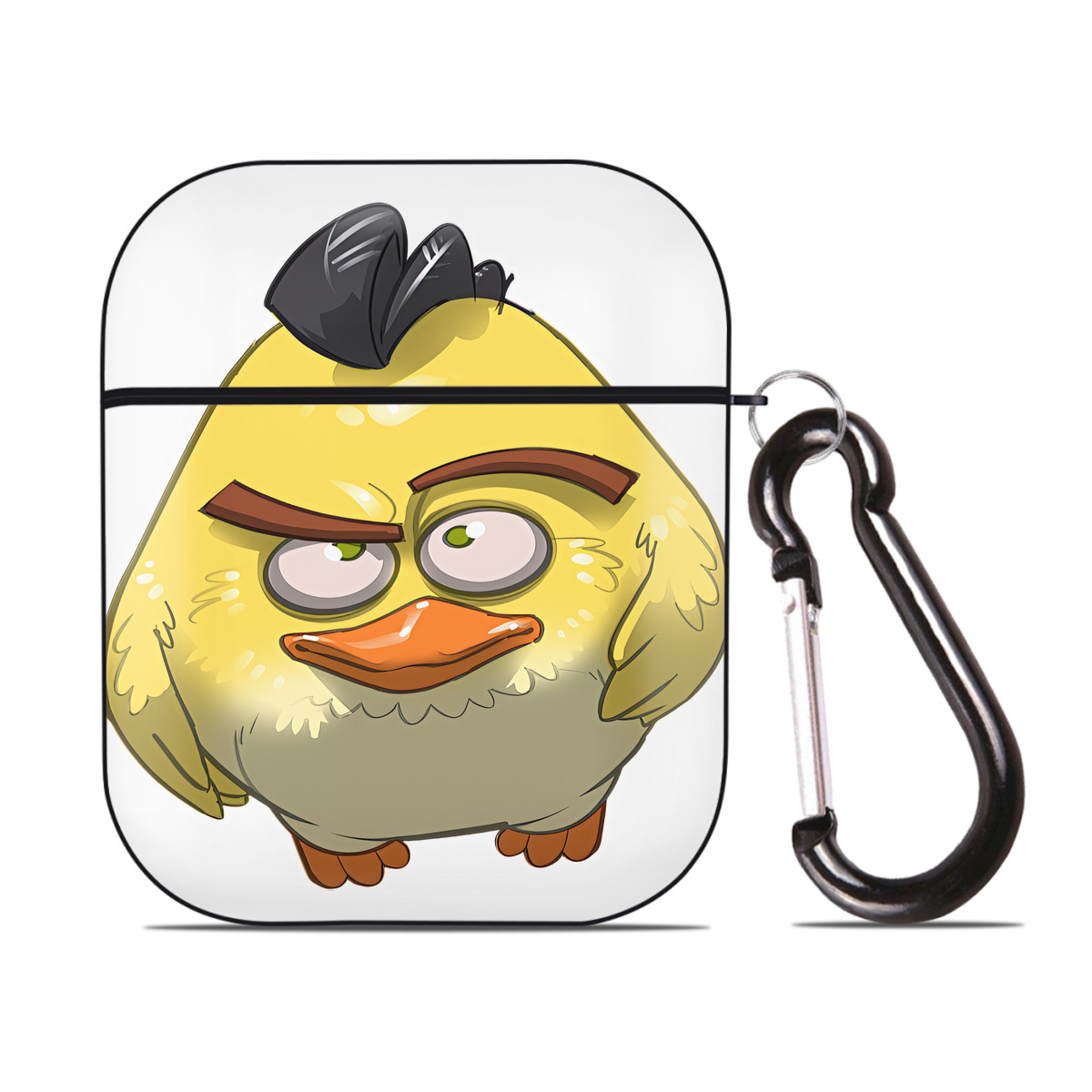 （画像用） Angry Birds アングリーバード AirPods 第2世代保護ケース ハードシェル ブラック 耐衝撃・防指紋・カラビナ付き