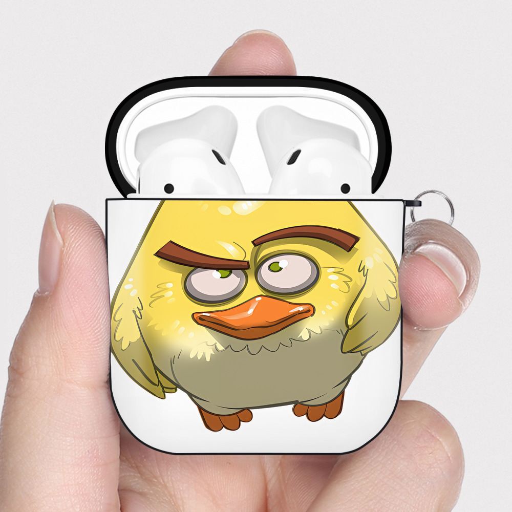 （画像用） Angry Birds アングリーバード AirPods 第2世代保護ケース ハードシェル ブラック 耐衝撃・防指紋・カラビナ付き
