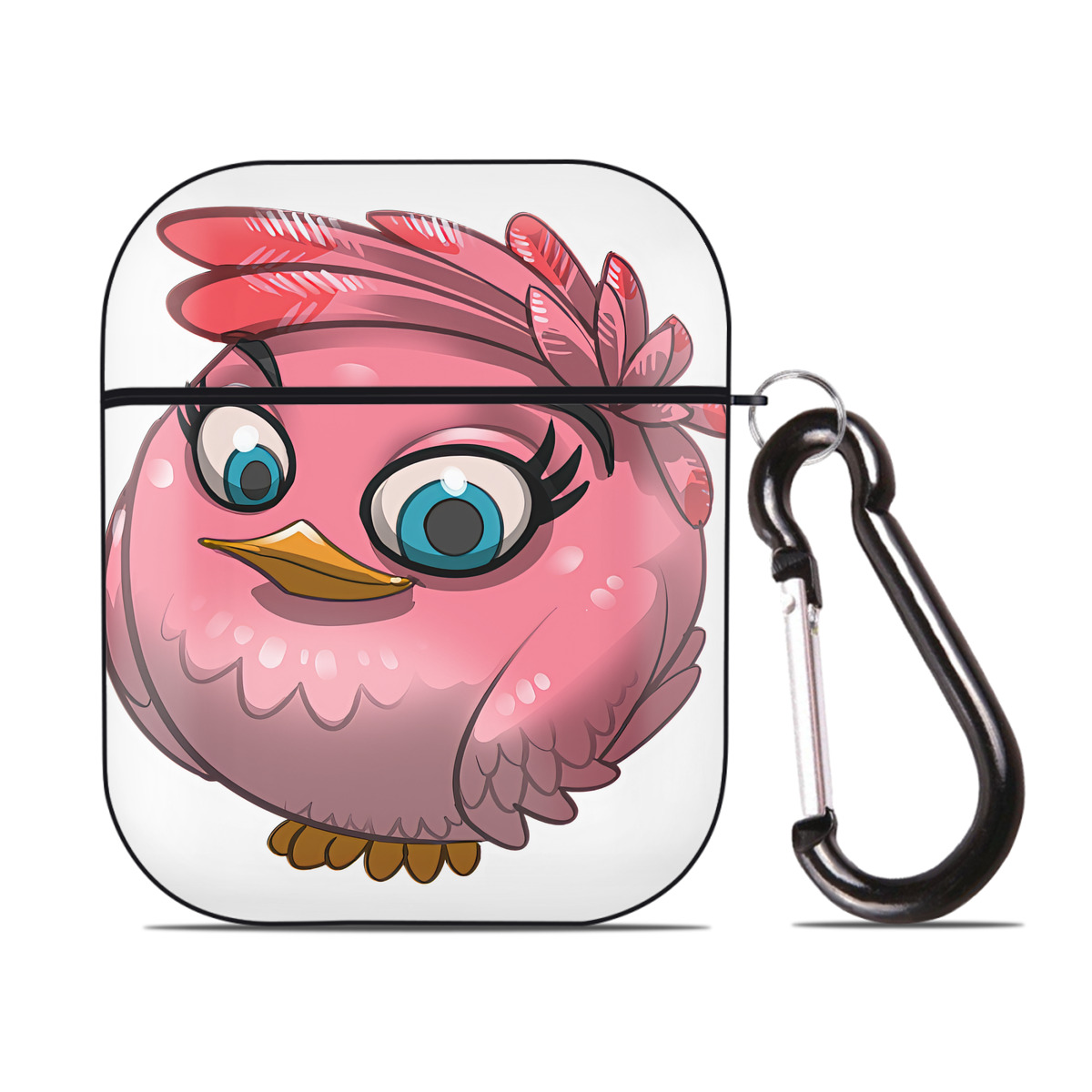 （画像用） Angry Birds アングリーバード AirPods 第2世代保護ケース ハードシェル ブラック 耐衝撃・防指紋・カラビナ付き