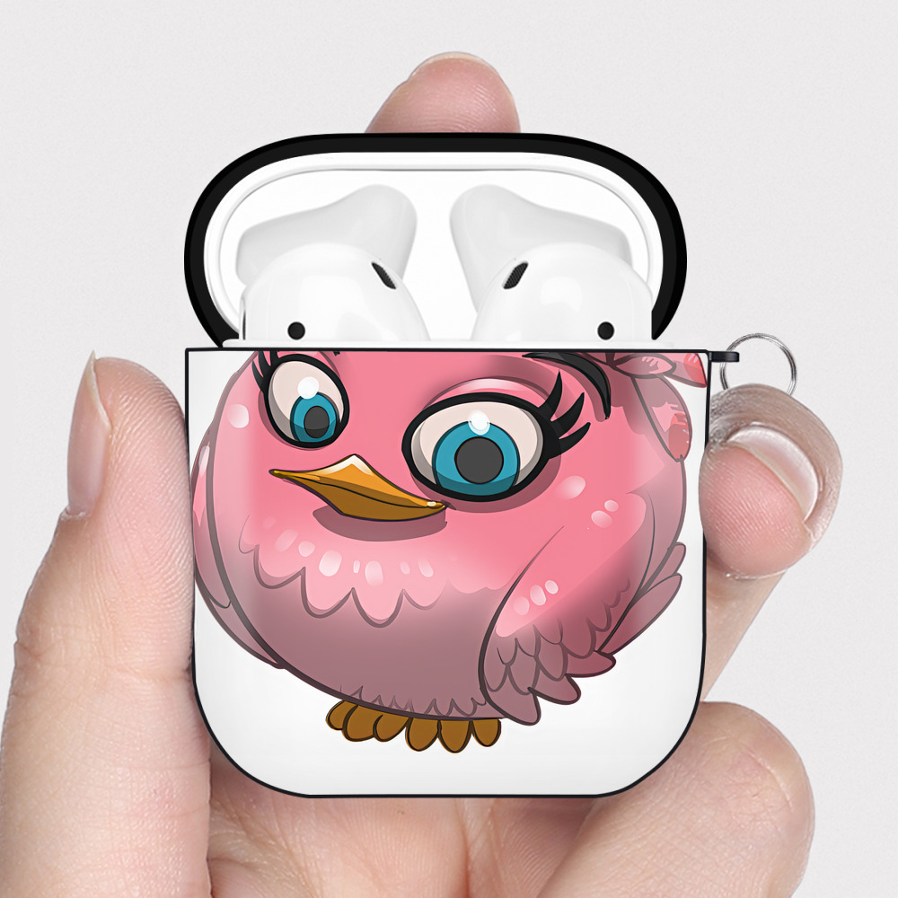 （画像用） Angry Birds アングリーバード AirPods 第2世代保護ケース ハードシェル ブラック 耐衝撃・防指紋・カラビナ付き