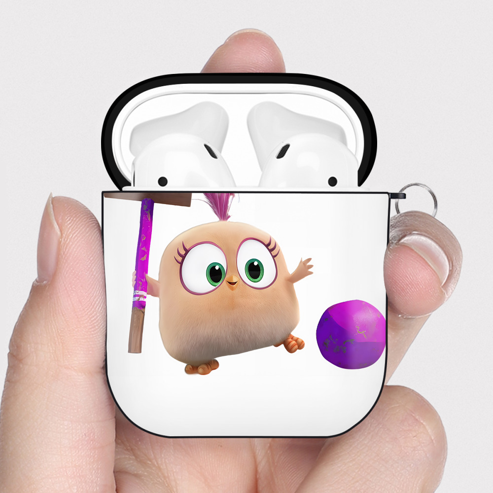 （画像用） Angry Birds アングリーバード AirPods 第2世代保護ケース ハードシェル ブラック 耐衝撃・防指紋・カラビナ付き
