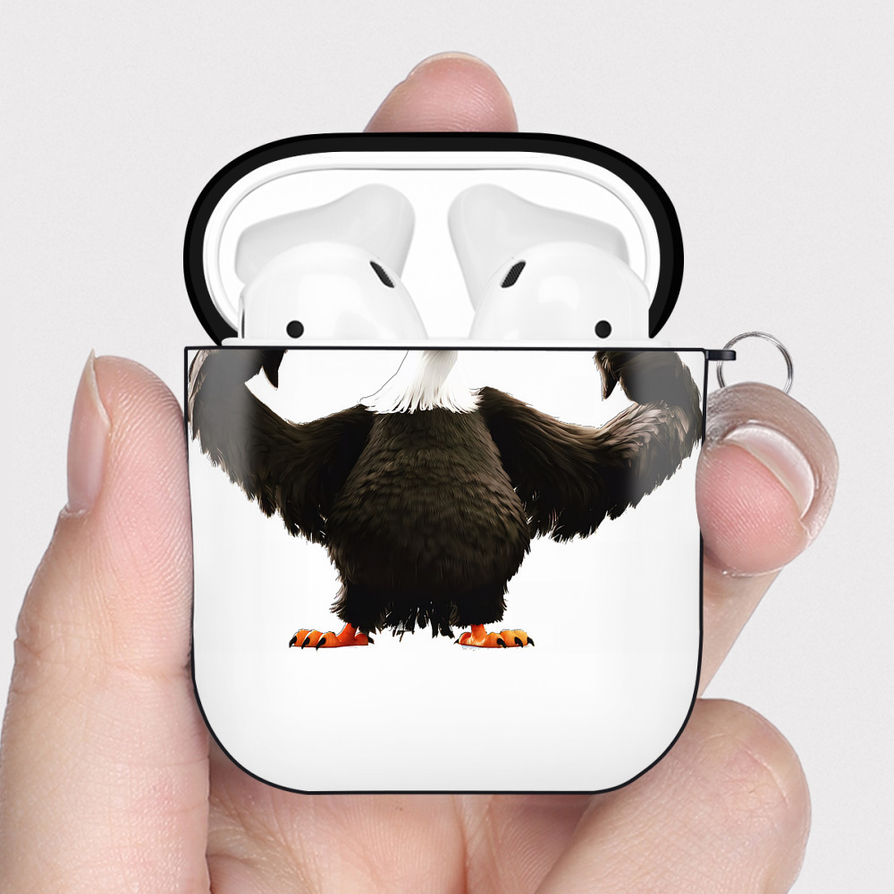 （画像用） Angry Birds アングリーバード AirPods 第2世代保護ケース ハードシェル ブラック 耐衝撃・防指紋・カラビナ付き
