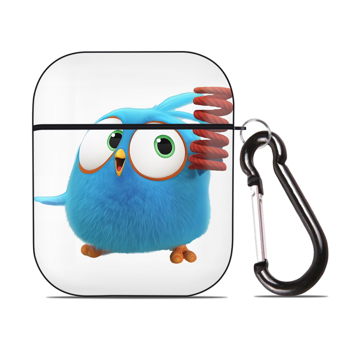 （画像用） Angry Birds アングリーバード AirPods 第2世代保護ケース ハードシェル ブラック 耐衝撃・防指紋・カラビナ付き