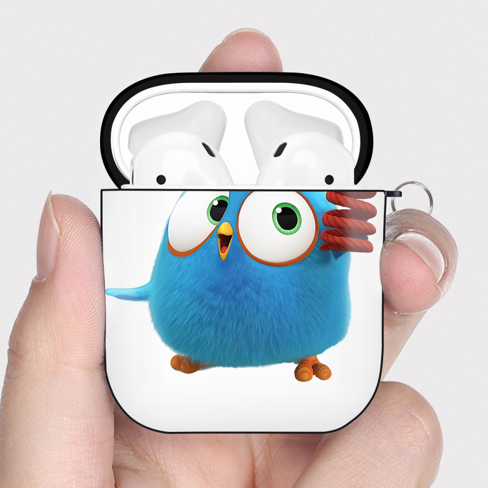 （画像用） Angry Birds アングリーバード AirPods 第2世代保護ケース ハードシェル ブラック 耐衝撃・防指紋・カラビナ付き