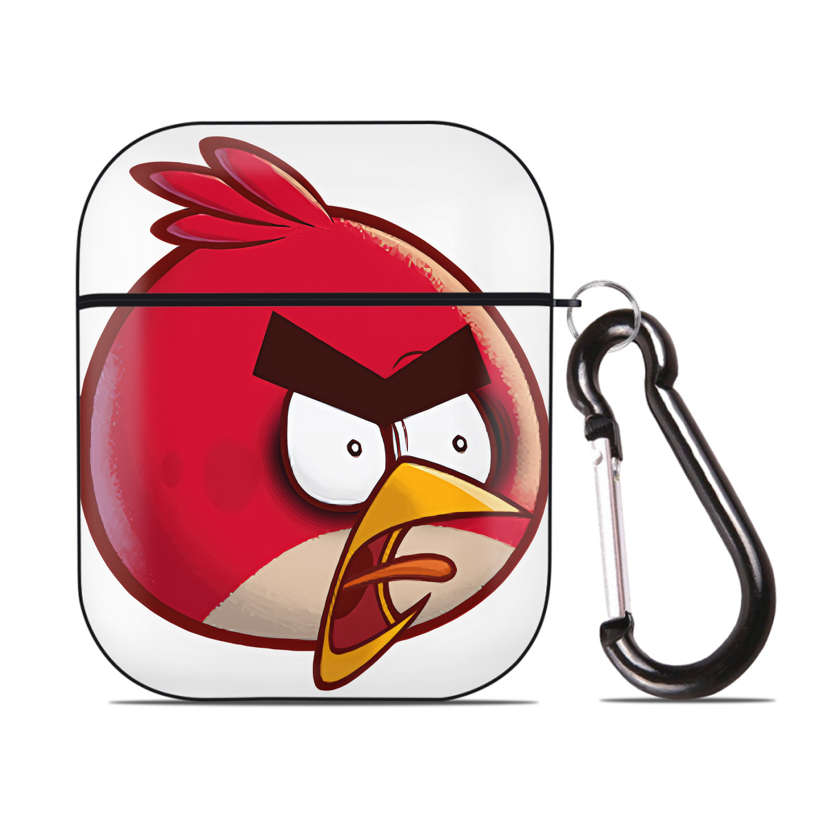 （画像用） Angry Birds アングリーバード AirPods 第2世代保護ケース ハードシェル ブラック 耐衝撃・防指紋・カラビナ付き