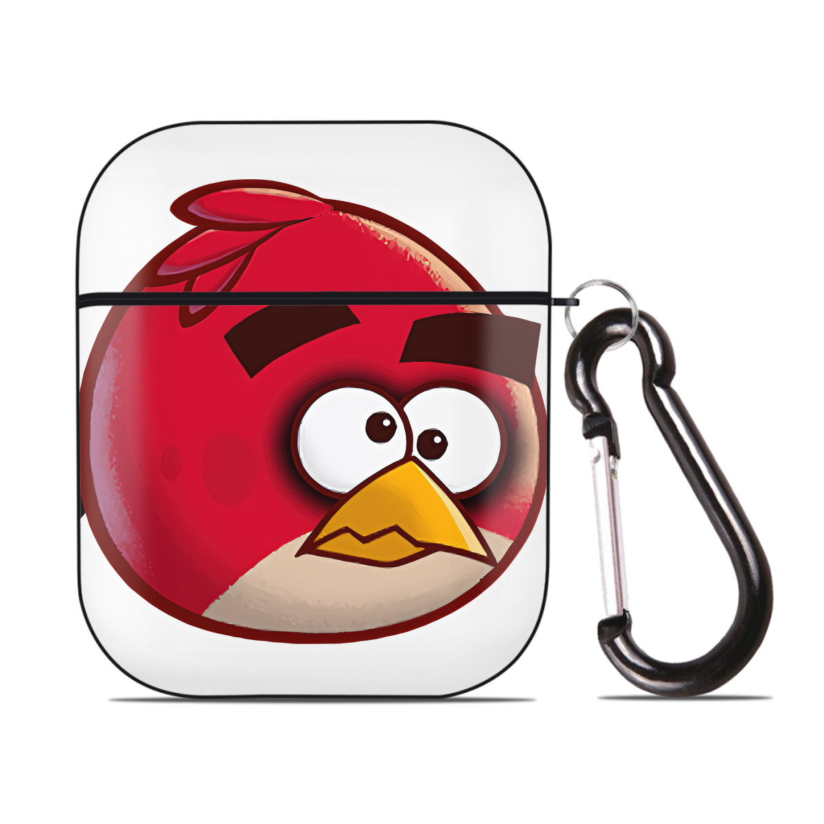 （画像用） Angry Birds アングリーバード AirPods 第2世代保護ケース ハードシェル ブラック 耐衝撃・防指紋・カラビナ付き