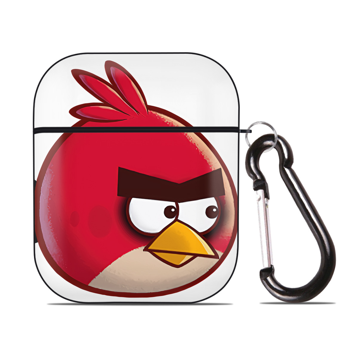 （画像用） Angry Birds アングリーバード AirPods 第2世代保護ケース ハードシェル ブラック 耐衝撃・防指紋・カラビナ付き