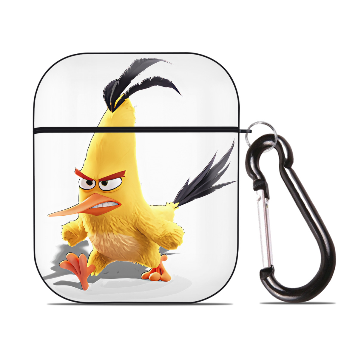 （画像用） Angry Birds アングリーバード AirPods 第2世代保護ケース ハードシェル ブラック 耐衝撃・防指紋・カラビナ付き