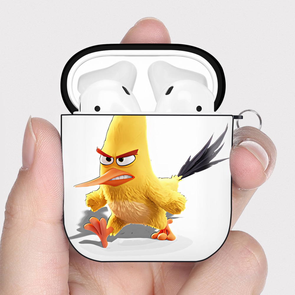 （画像用） Angry Birds アングリーバード AirPods 第2世代保護ケース ハードシェル ブラック 耐衝撃・防指紋・カラビナ付き