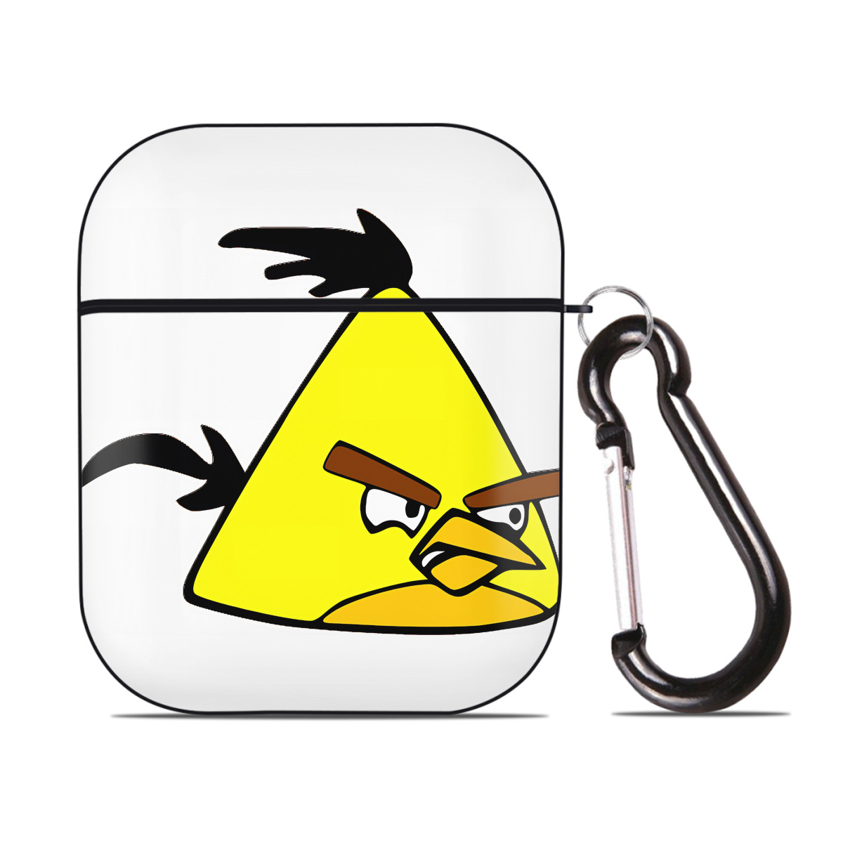 （画像用） Angry Birds アングリーバード AirPods 第2世代保護ケース ハードシェル ブラック 耐衝撃・防指紋・カラビナ付き