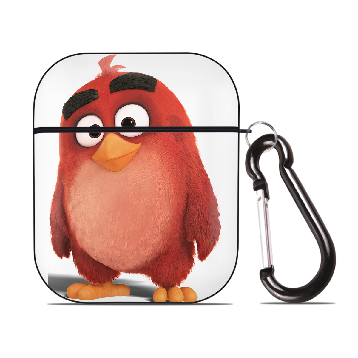 （画像用） Angry Birds アングリーバード AirPods 第2世代保護ケース ハードシェル ブラック 耐衝撃・防指紋・カラビナ付き