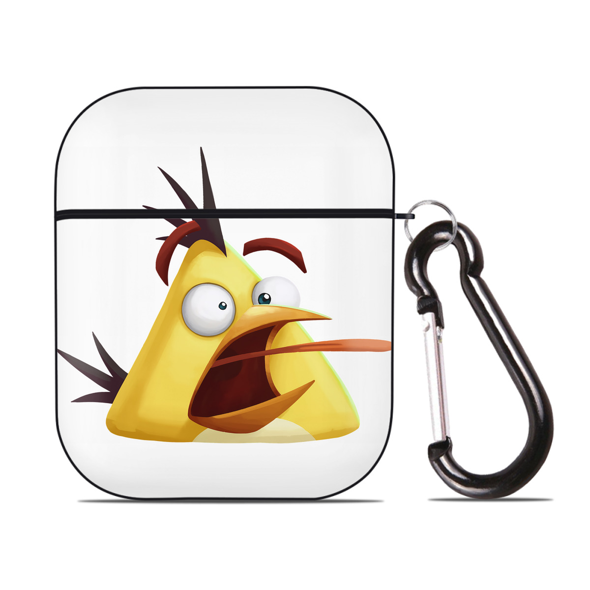 （画像用） Angry Birds アングリーバード AirPods 第2世代保護ケース ハードシェル ブラック 耐衝撃・防指紋・カラビナ付き