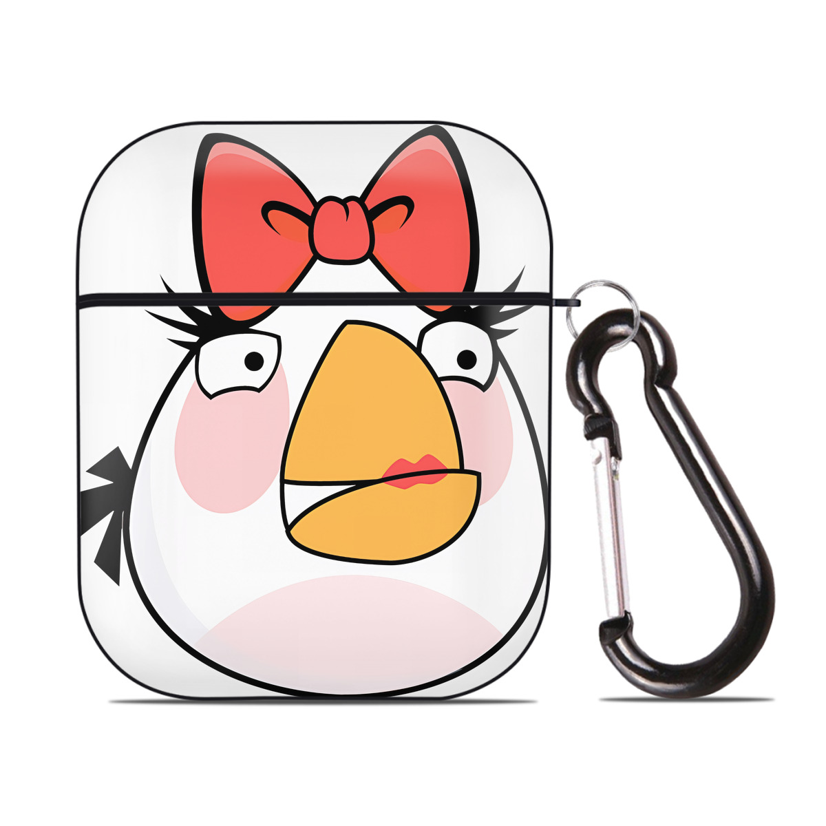 （画像用） Angry Birds アングリーバード AirPods 第2世代保護ケース ハードシェル ブラック 耐衝撃・防指紋・カラビナ付き