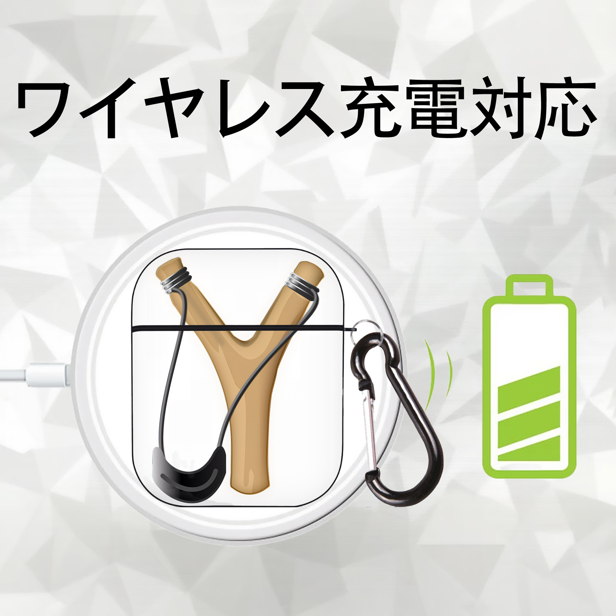 Angry Birds アングリーバード AirPods 第2世代保護ケース ハードシェル ブラック 耐衝撃・防指紋・カラビナ付き