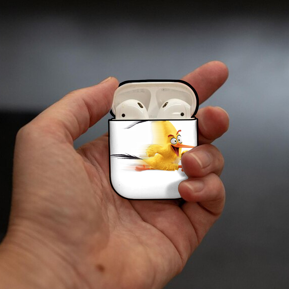 Angry Birds アングリーバード AirPods 第2世代保護ケース ハードシェル ブラック 耐衝撃・防指紋・カラビナ付き