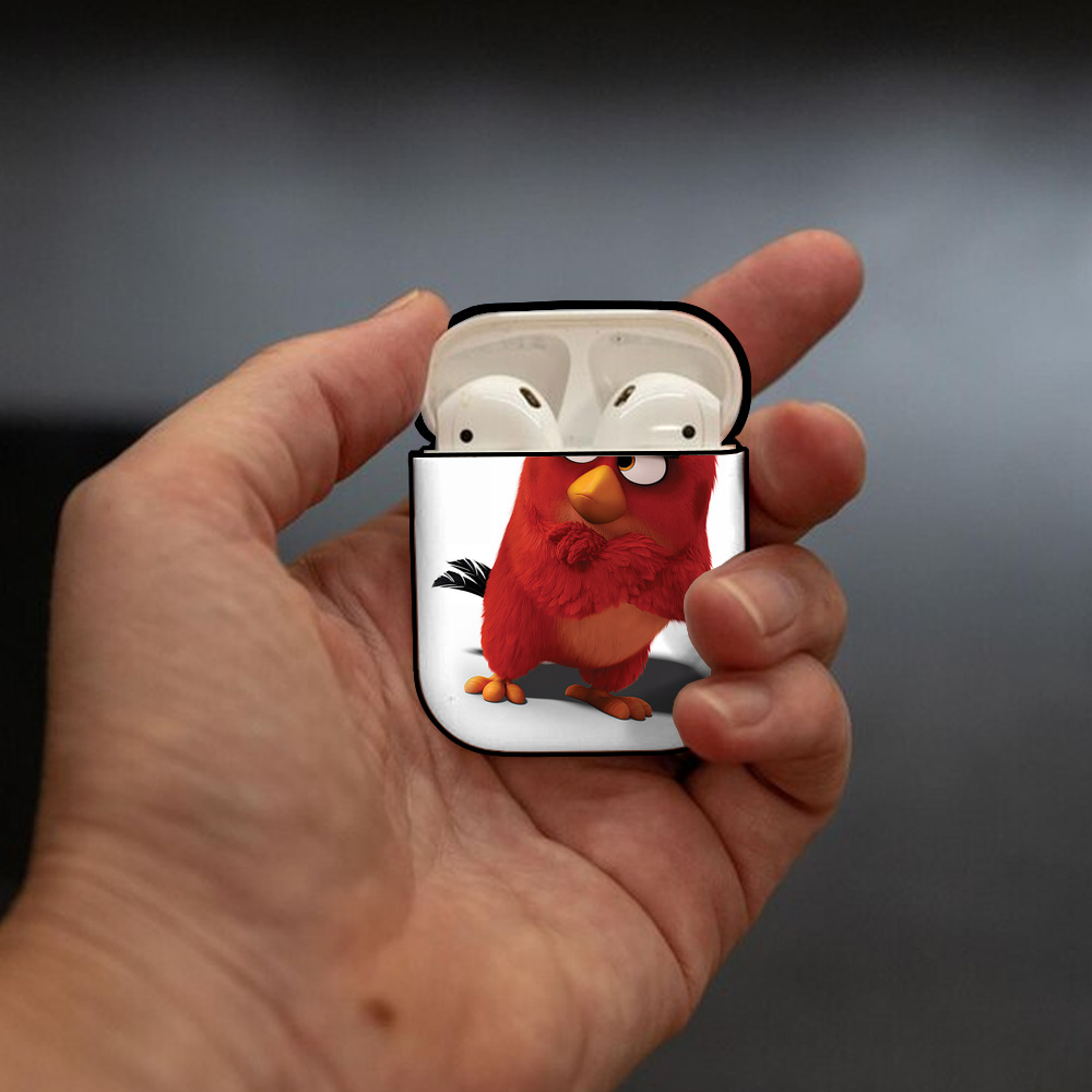 Angry Birds アングリーバード AirPods 第2世代保護ケース ハードシェル ブラック 耐衝撃・防指紋・カラビナ付き