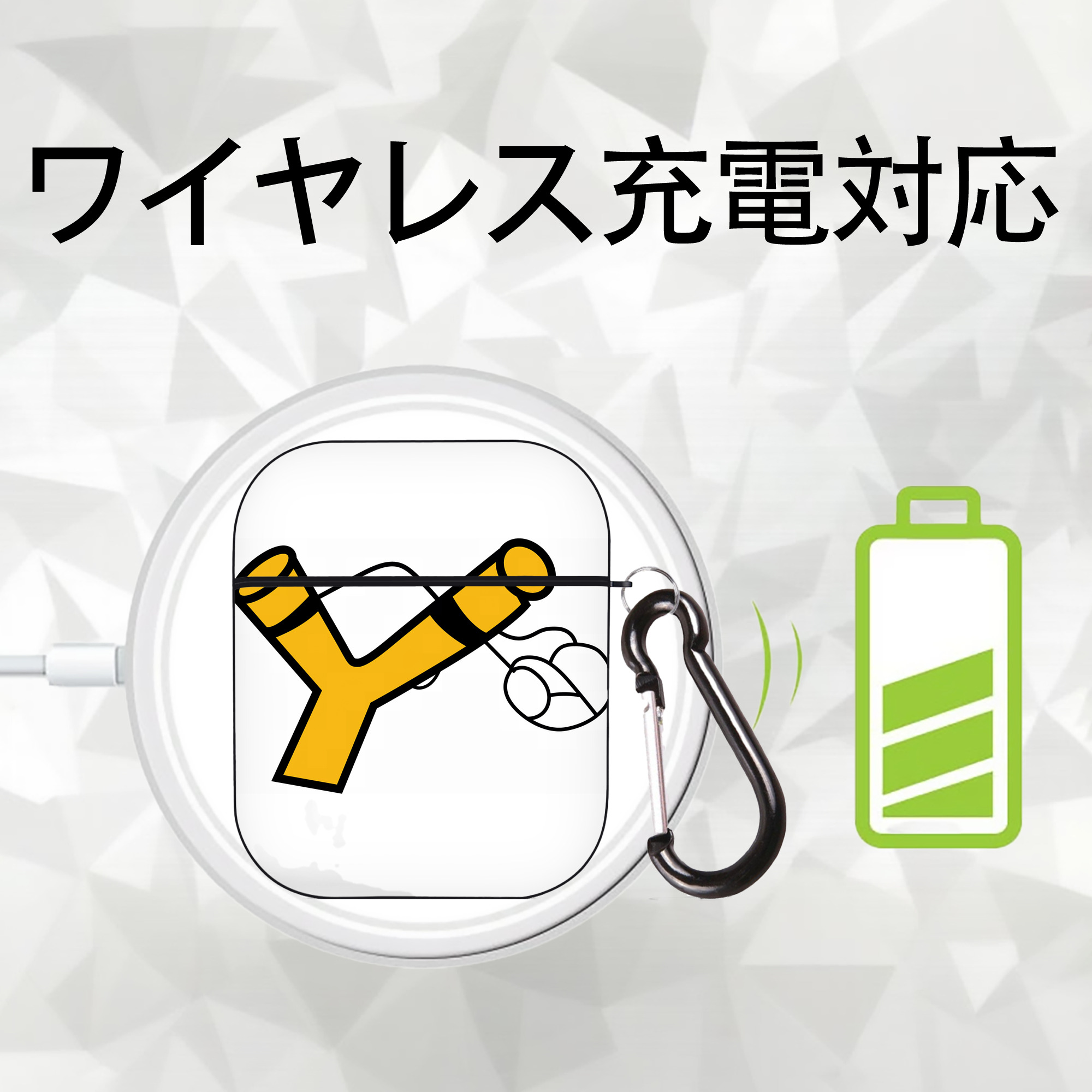 Angry Birds アングリーバード AirPods 第2世代保護ケース ハードシェル ブラック 耐衝撃・防指紋・カラビナ付き