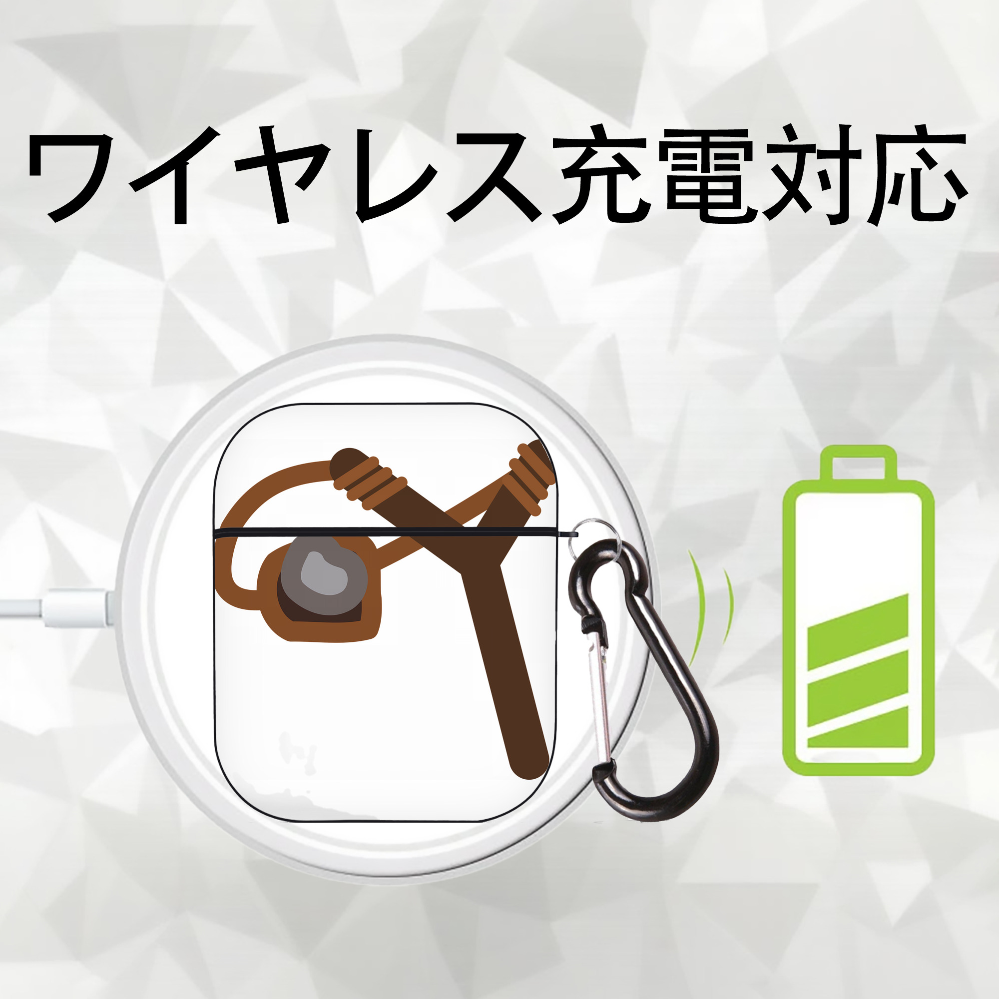 Angry Birds アングリーバード AirPods 第2世代保護ケース ハードシェル ブラック 耐衝撃・防指紋・カラビナ付き