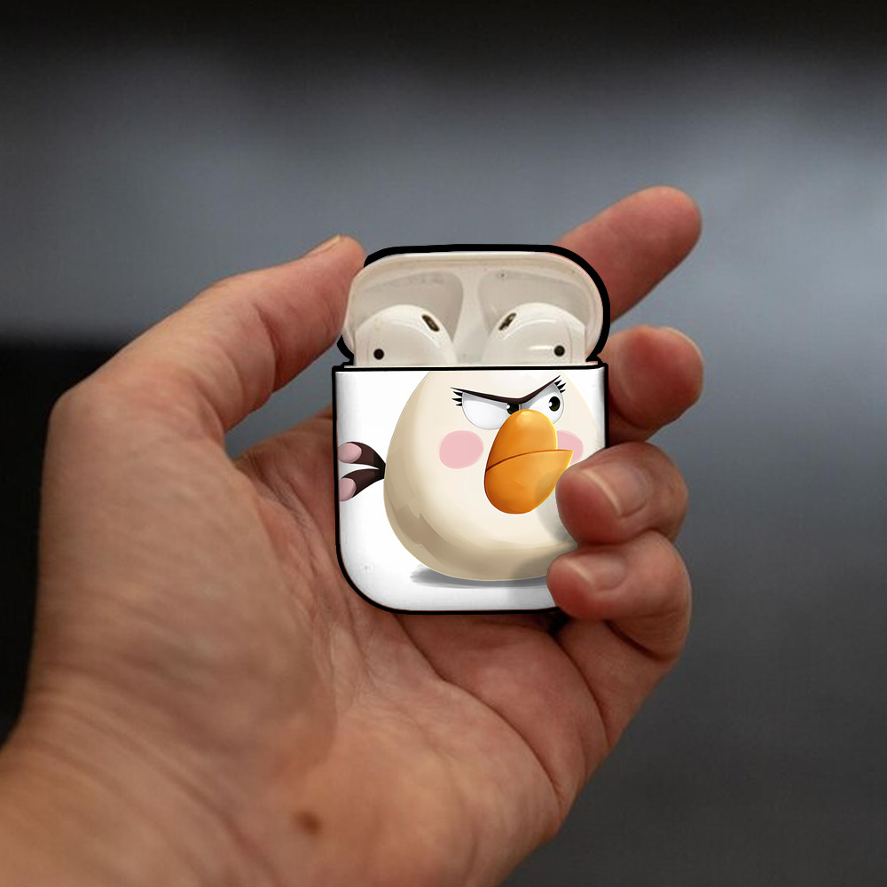 Angry Birds アングリーバード AirPods 第2世代保護ケース ハードシェル ブラック 耐衝撃・防指紋・カラビナ付き