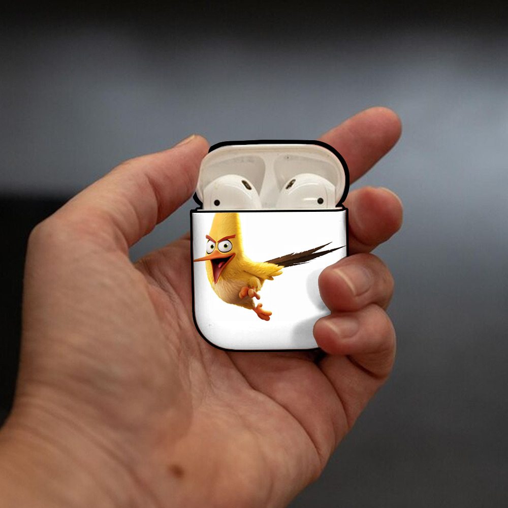 Angry Birds アングリーバード AirPods 第2世代保護ケース ハードシェル ブラック 耐衝撃・防指紋・カラビナ付き